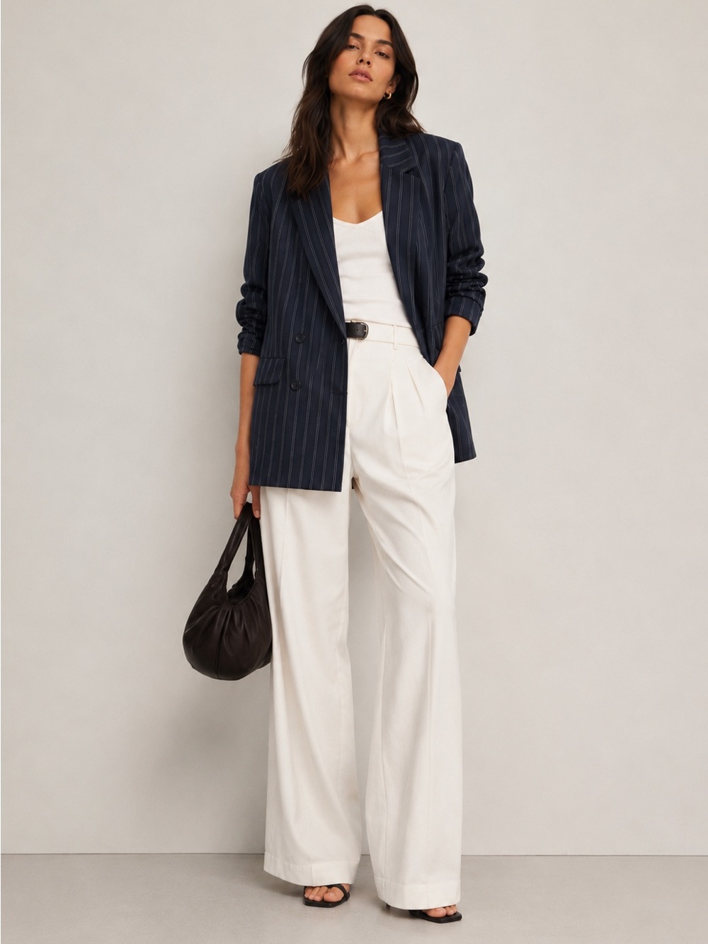 Wilfred Cherelle Navy Pinstripe Blazer | Aritzia | XS